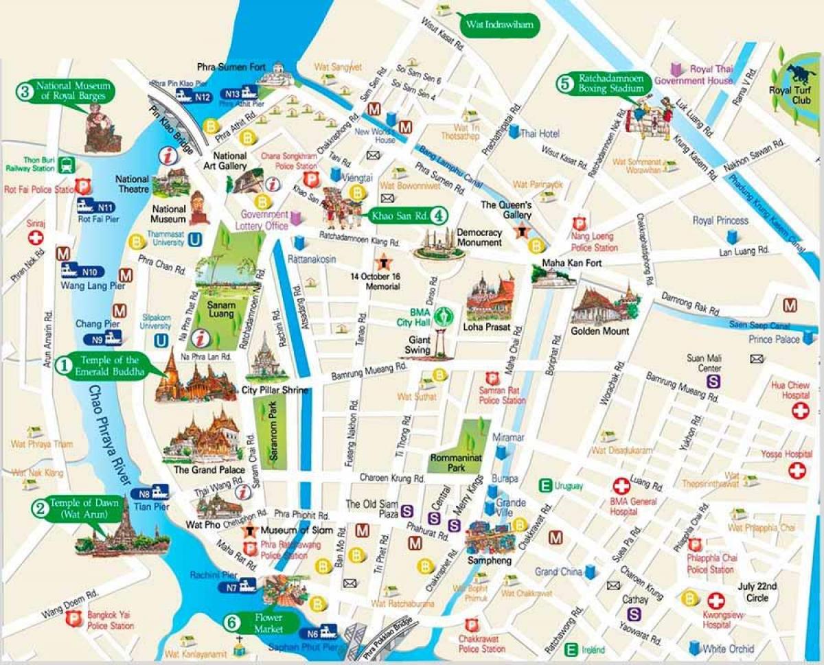 bangkok places of interest map