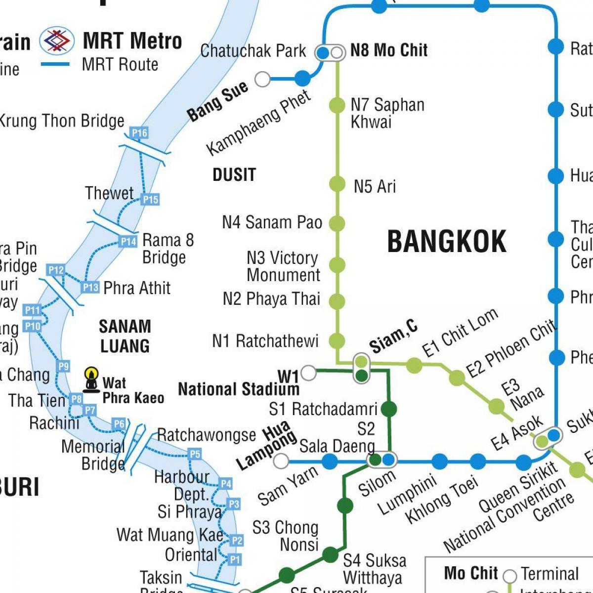 map of bangkok metro and skytrain