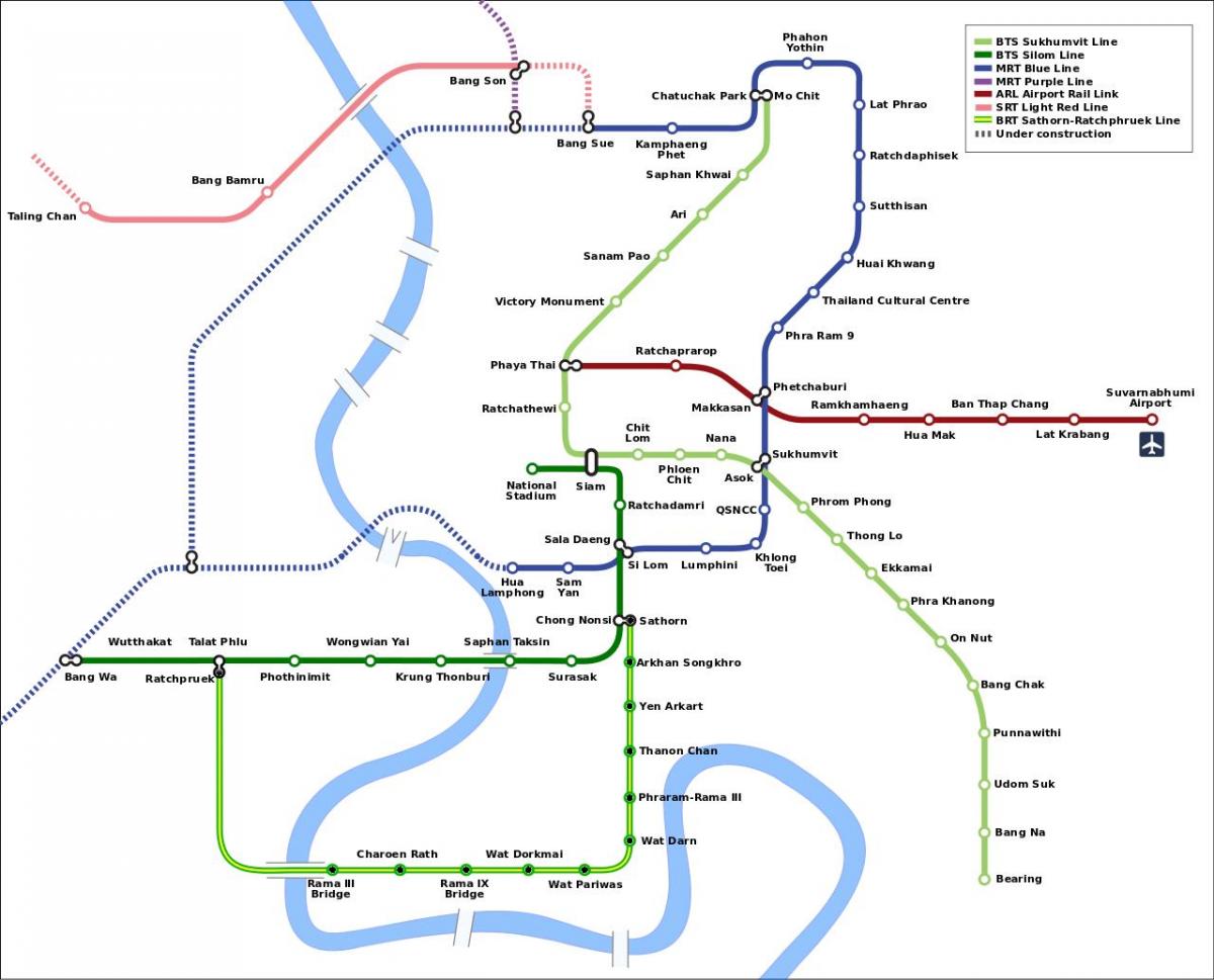 mrt map bangkok thailand