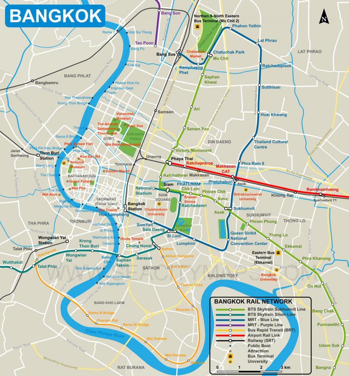 map of bangkok city center
