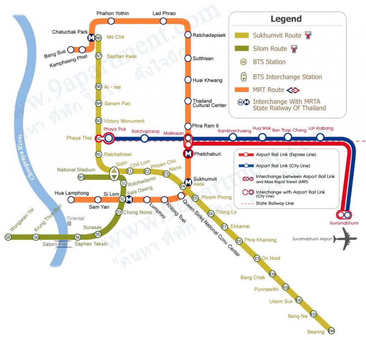 bangkok skytrain route map