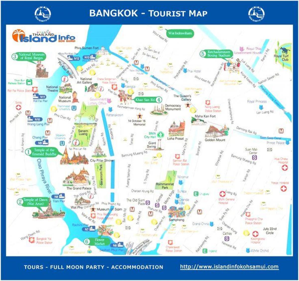 Bangkok tourist map - Bangkok thailand tourist map (Thailand)