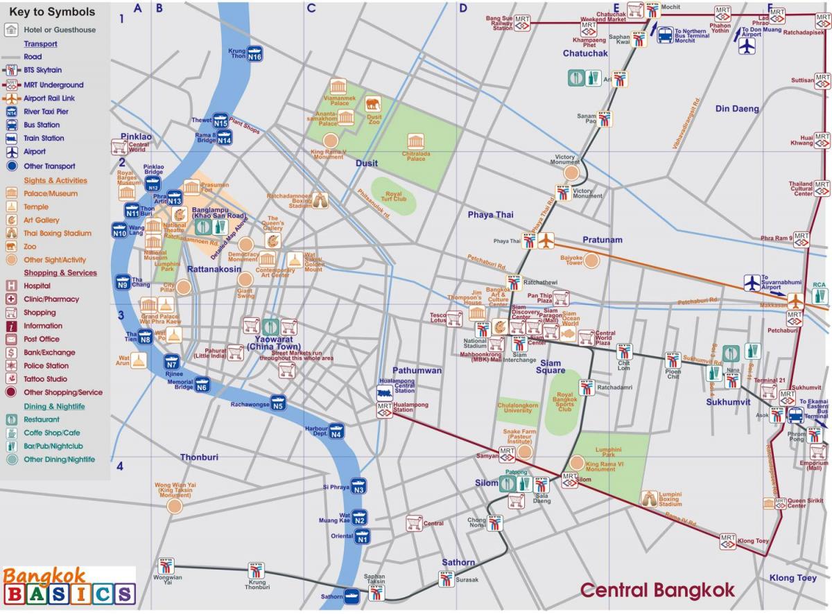 map of central bangkok