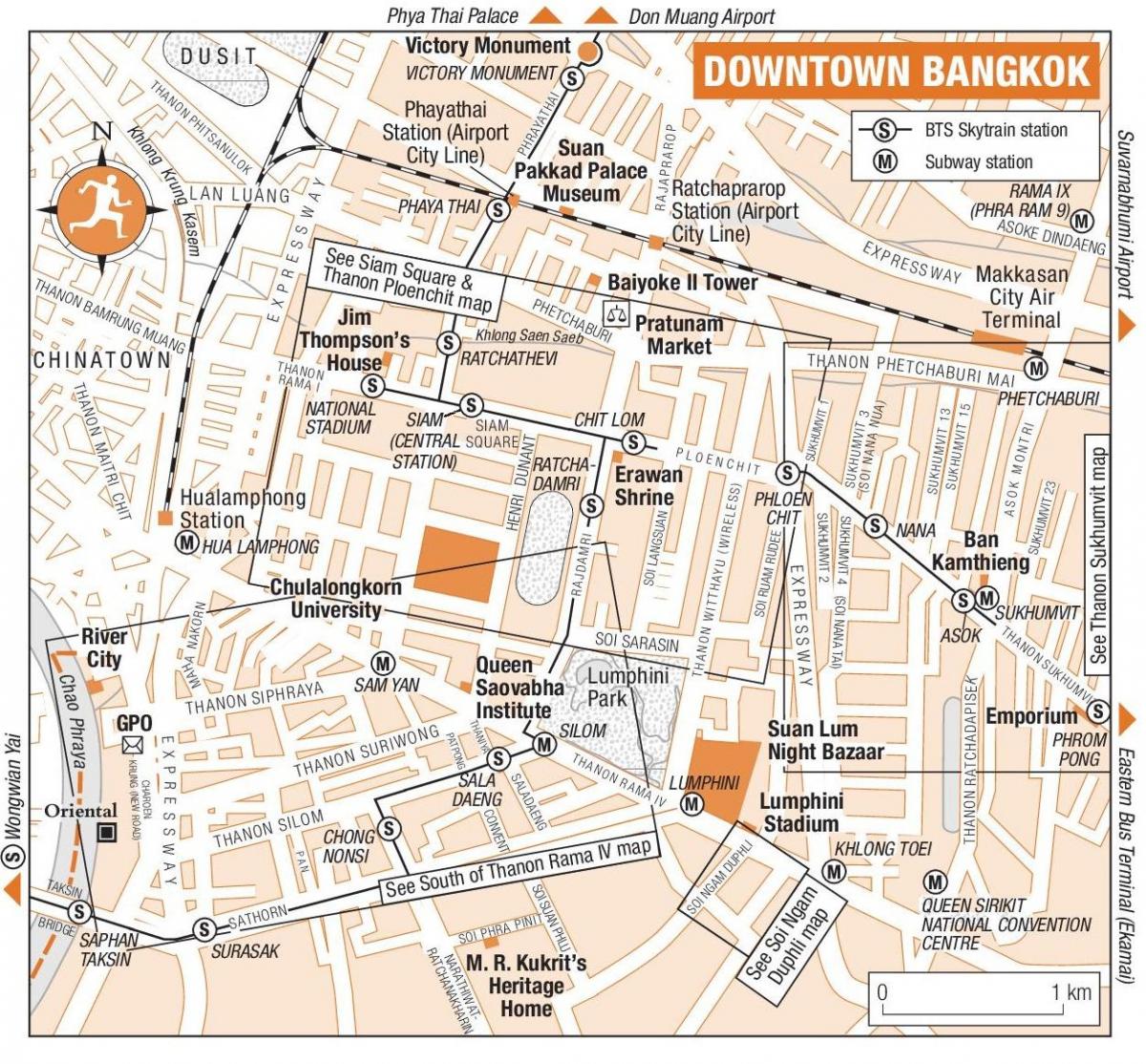 bangkok downtown map
