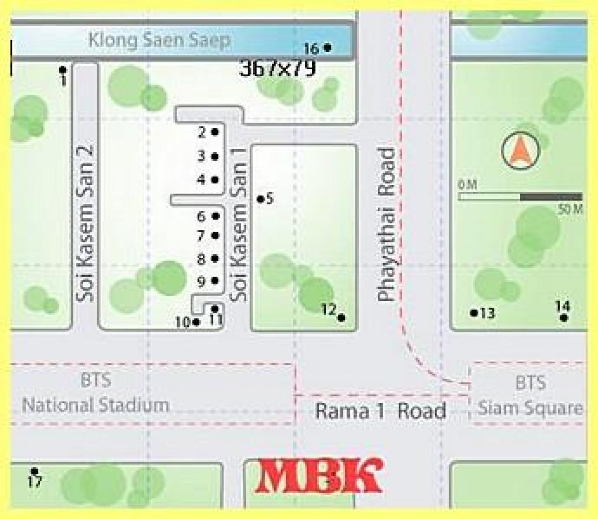 mbk shopping mall in bangkok map
