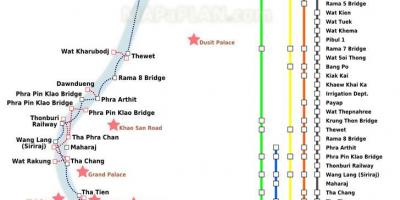 Bangkok river ferry map